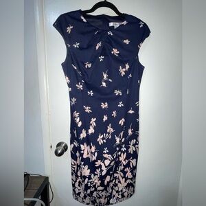 Size 6 Blue and pink pencil dress